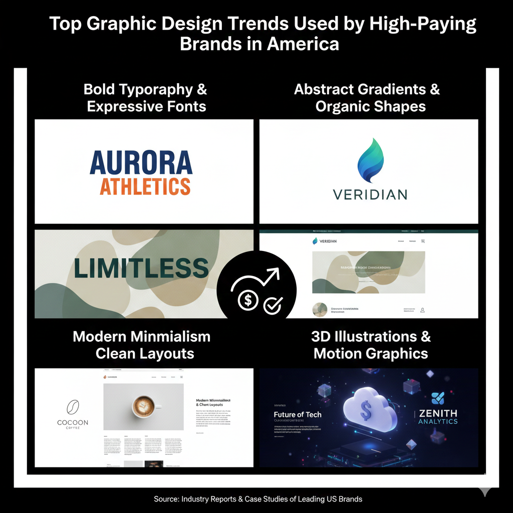 Top Graphic Design Trends Used by High-Paying Brands in America